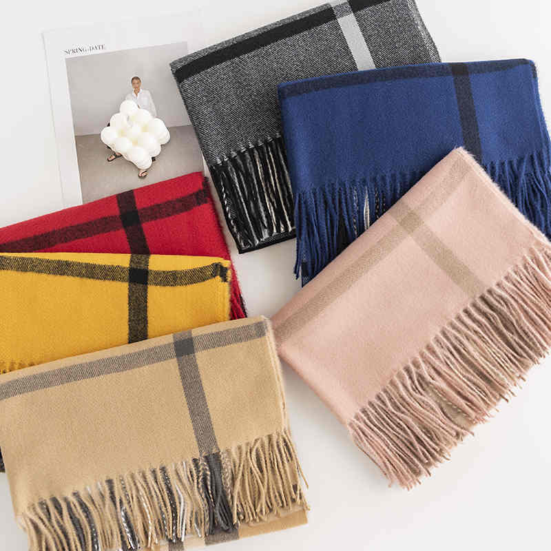 Plaid imitation cashmere scarves wholesale simple art  retro scarves elegant shawl female fashion warm winter scarf