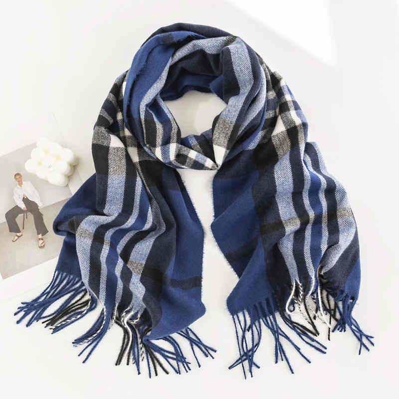 Plaid imitation cashmere scarves wholesale simple art  retro scarves elegant shawl female fashion warm winter scarf