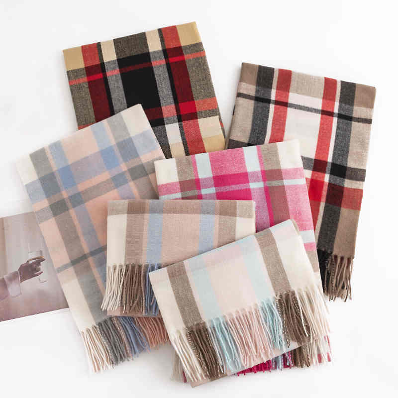 Fashionable commuter imitation cashmere scarf European n scarf women clear and simple neck wrap warm cold shawl