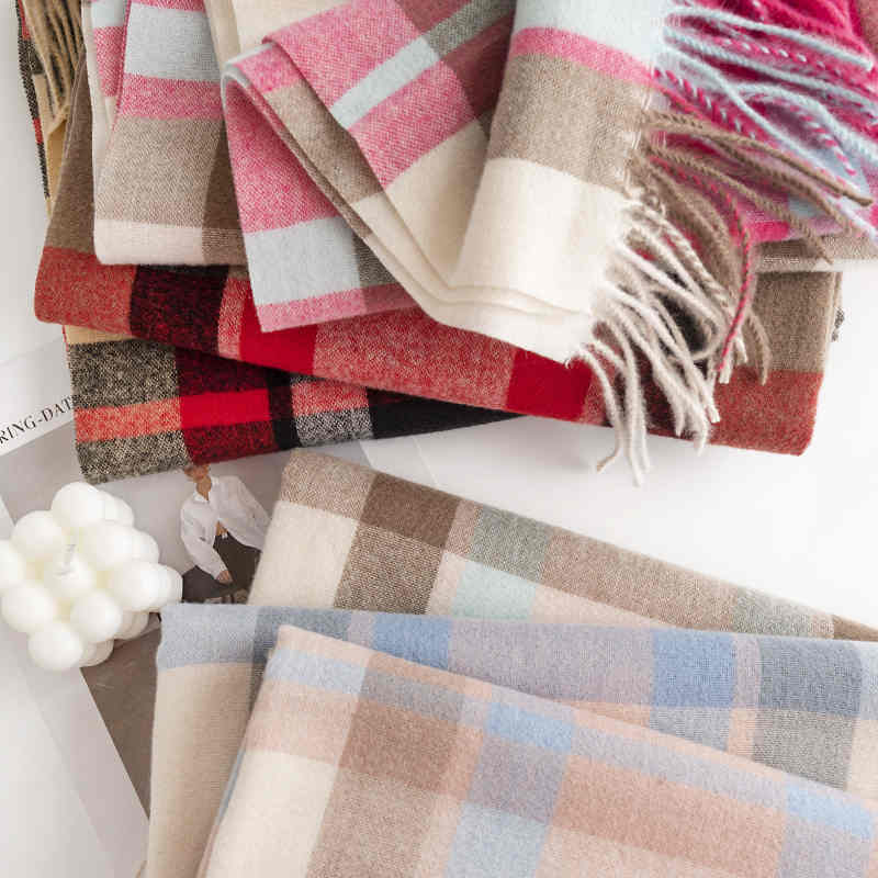 Fashionable commuter imitation cashmere scarf European n scarf women clear and simple neck wrap warm cold shawl
