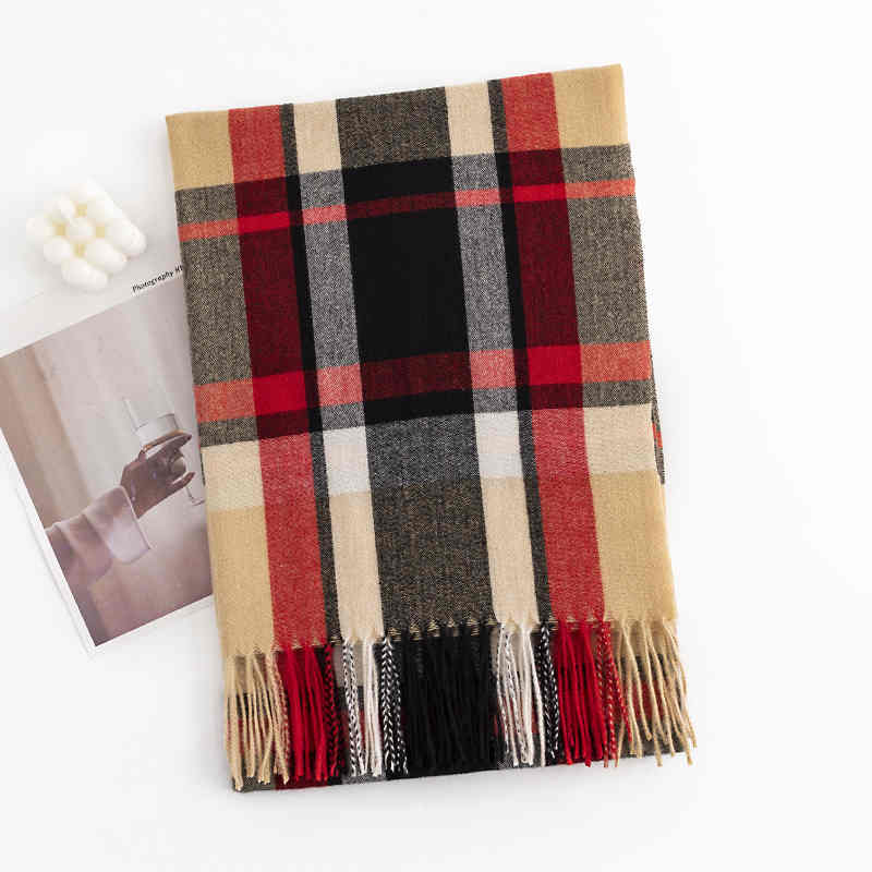 Fashionable commuter imitation cashmere scarf European n scarf women clear and simple neck wrap warm cold shawl