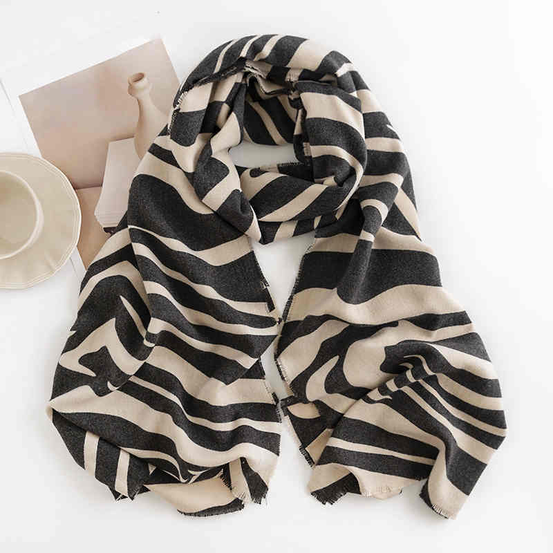 Zebra winter scarf new style imitation cashmere scarf warm neck scarf Korean version shawl