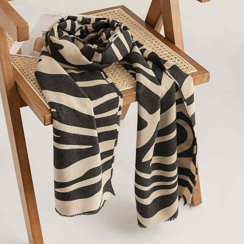 Zebra winter scarf new style imitation cashmere scarf warm neck scarf Korean version shawl