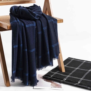 line check scarf fashion commuter men  women short shawl neck scarf