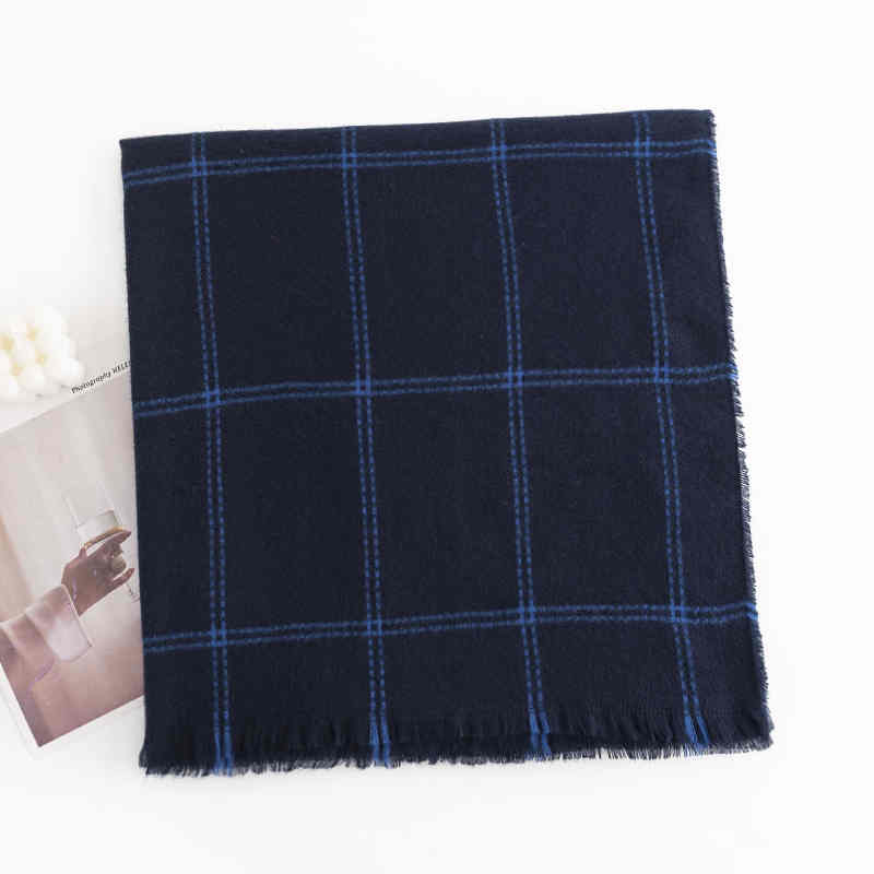 line check scarf fashion commuter men  women short shawl neck scarf
