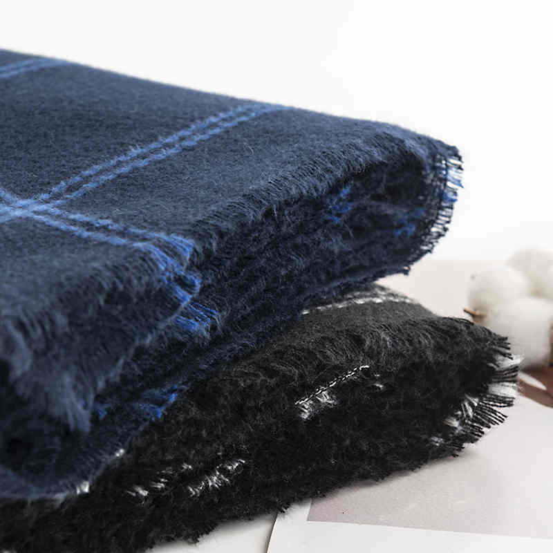 line check scarf fashion commuter men  women short shawl neck scarf
