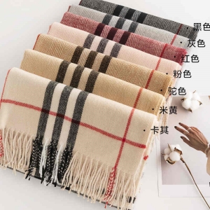 striped scarf winter imitation cashmere scarf woman fresh  sweet shawl warm scarf