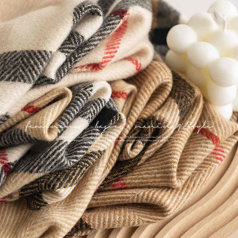 striped scarf winter imitation cashmere scarf woman fresh  sweet shawl warm scarf