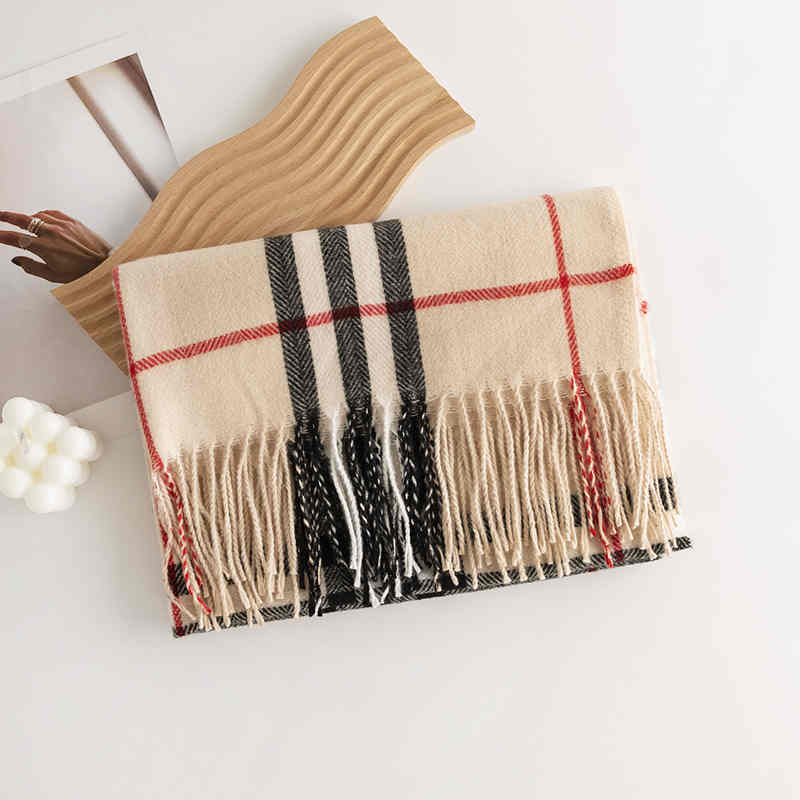 striped scarf winter imitation cashmere scarf woman fresh  sweet shawl warm scarf