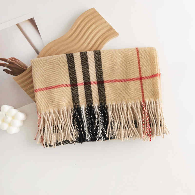 striped scarf winter imitation cashmere scarf woman fresh  sweet shawl warm scarf