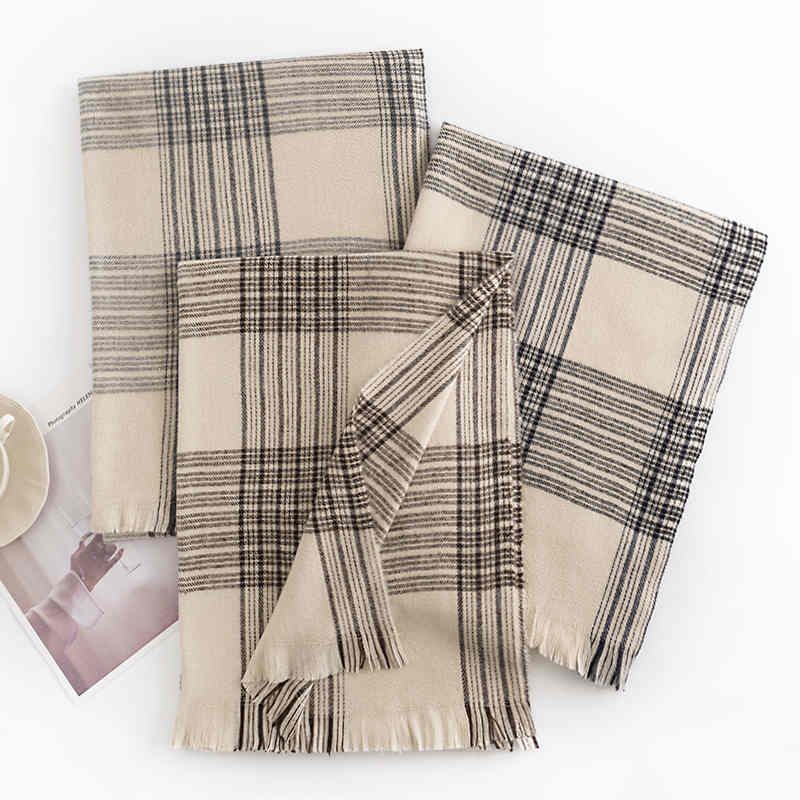 Elegant temperament scarf female fashion commuter imitation cashmere scarf wholesale plaid warm shawl neck protective cold neck scarf
