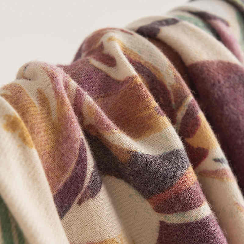 Winter new printed scarves imitation cashmere scarf warm neck cold fresh sweet shawl