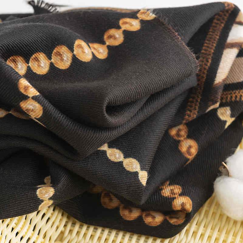 Striped printed scarf shawl warm scarf European  n street wind imitation cashmere scarf