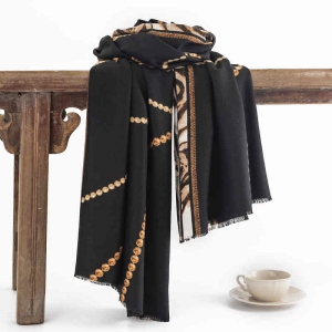 Striped printed scarf shawl warm scarf European  n street wind imitation cashmere scarf