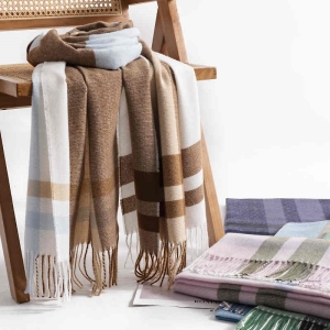 Winter new style plaid scarf printed fringed imitation cashmere scarf fashionable sweet shawl in the long thick warm scarf