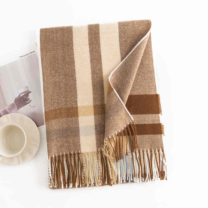 Winter new style plaid scarf printed fringed imitation cashmere scarf fashionable sweet shawl in the long thick warm scarf