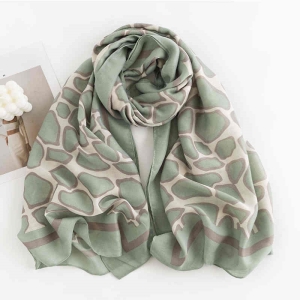 European n fashion print leopard scarf women new green winter warm neck simple elegant temperament shawl