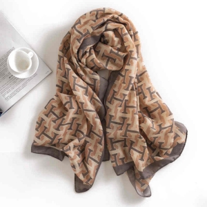 European  n street wind letter simulation silk scarves cotton hemp scarf woman fashion air conditioning shawl beach scarf