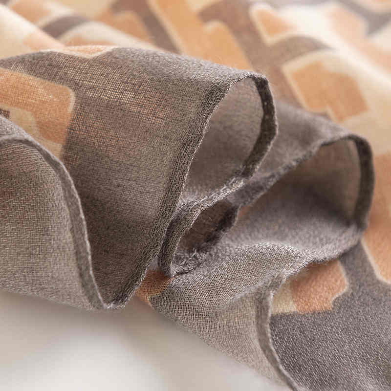 European  n street wind letter simulation silk scarves cotton hemp scarf woman fashion air conditioning shawl beach scarf