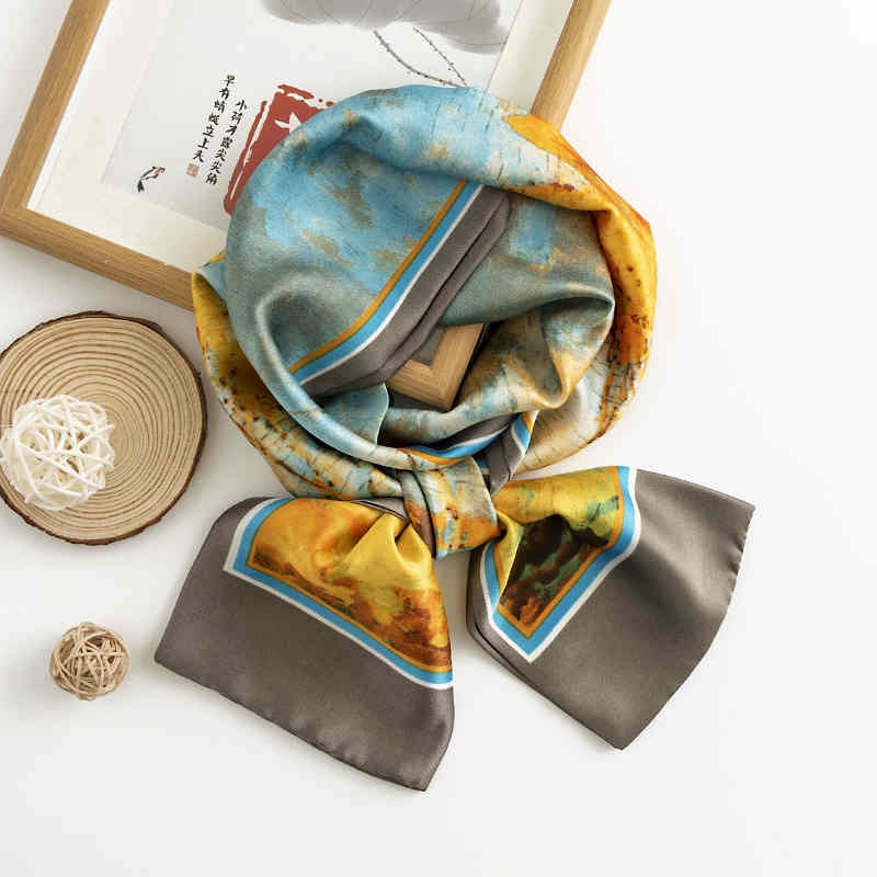 Simulation silk scarves long hair ribbon fashion monogrammed silk scarves suit scarf
