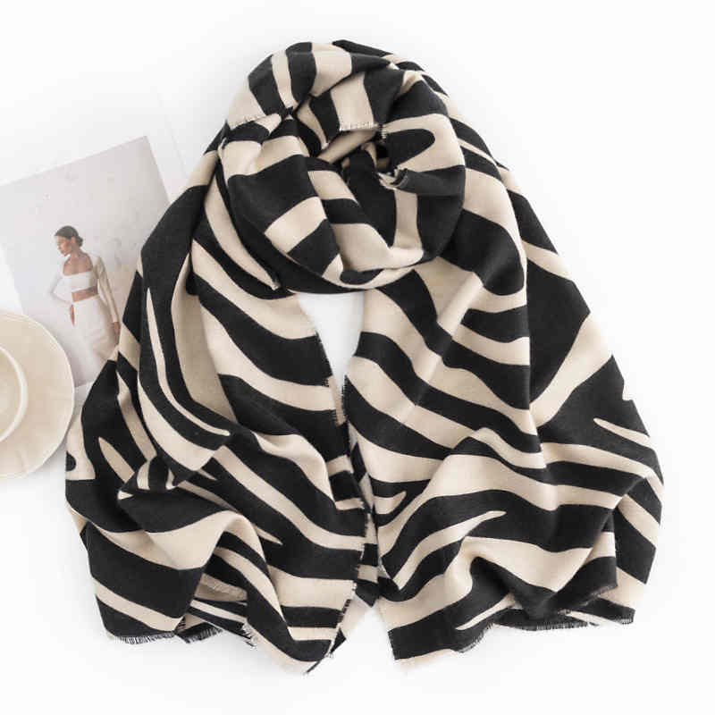 European n striped imitation cashmere scarves winter new winter cold neck scarf elegant temperament warm shawl