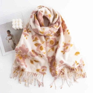 Printed imitation cashmere scarf fashionable commuter neck protection cold neck elegant  warm shawl
