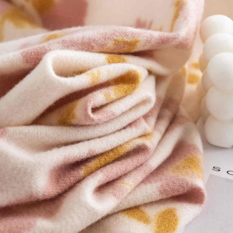 Printed imitation cashmere scarf fashionable commuter neck protection cold neck elegant  warm shawl