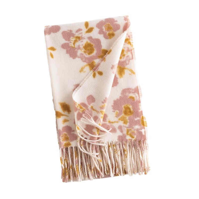 Printed imitation cashmere scarf fashionable commuter neck protection cold neck elegant  warm shawl