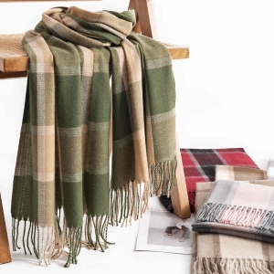Plaid scarves fresh  sweet imitation cashmere scarves