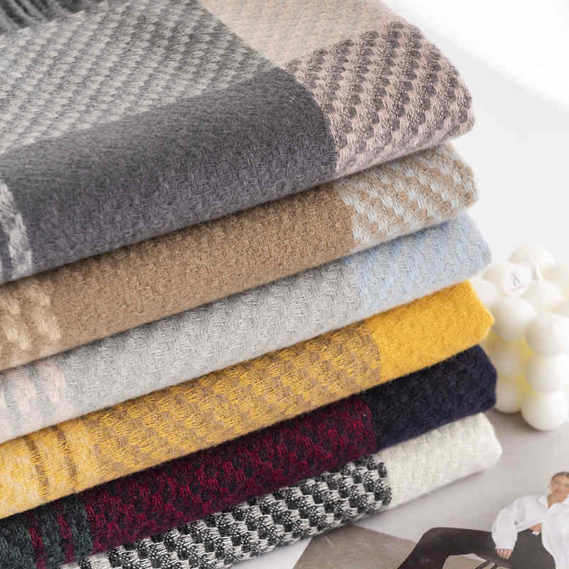 Fashionable checkered square scarf woman simple  generous imitation cashmere scarf warm shawl cold scarf