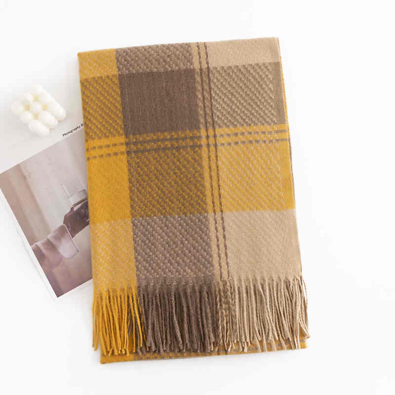 Fashionable checkered square scarf woman simple  generous imitation cashmere scarf warm shawl cold scarf