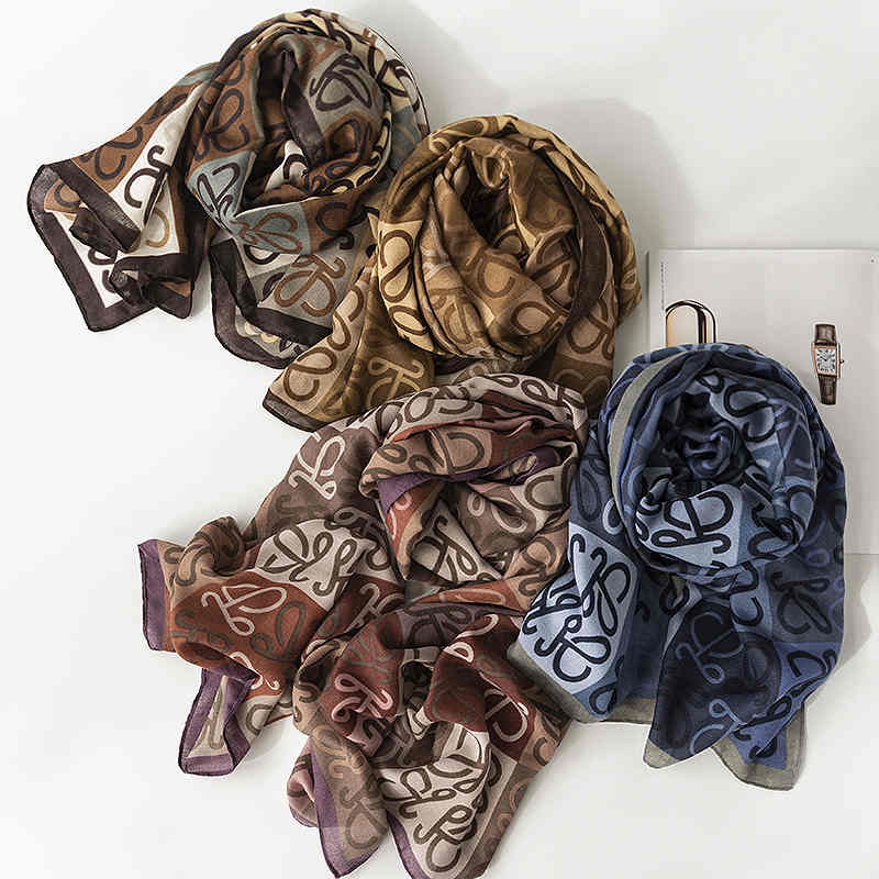 New art retro imitation silk scarf exotic scarf women fashion temperament sunscreen shawl