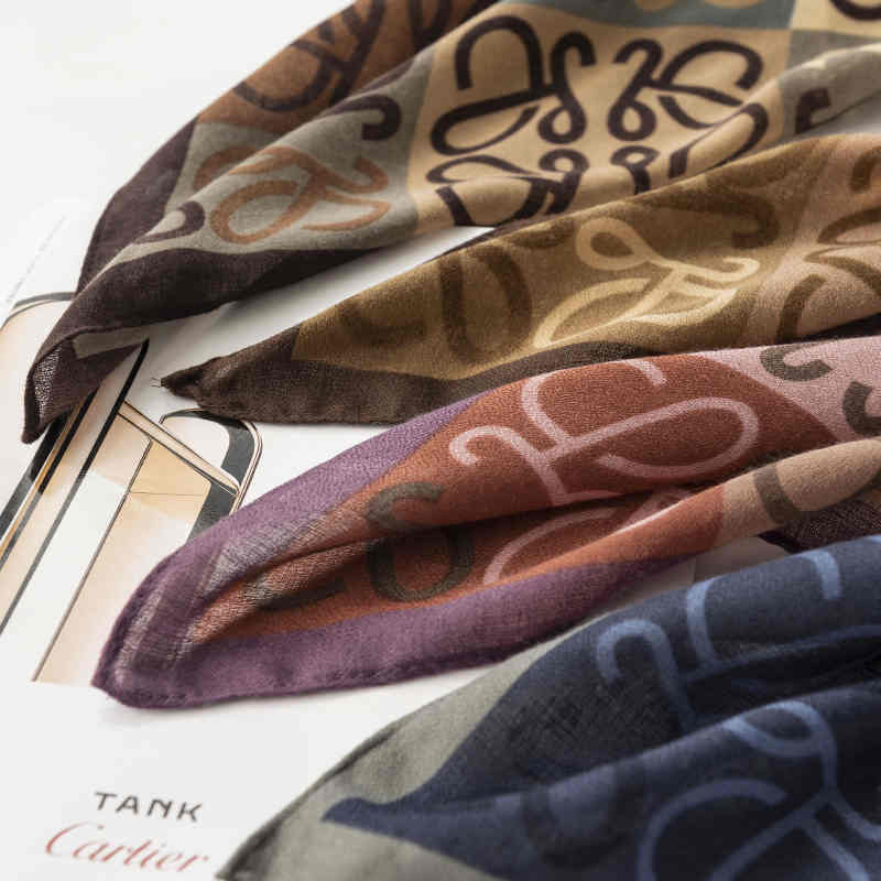New art retro imitation silk scarf exotic scarf women fashion temperament sunscreen shawl