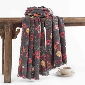 Rose print winter scarf 2023 new cashmere scarf  warmth cold protection neck Korean version Korean shawl