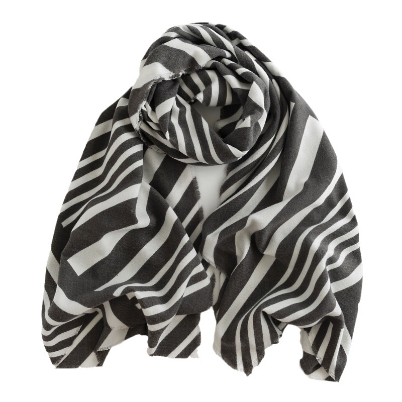 Zebra pattern imitation cashmere scarf female winter 2022 new scarf manufacturers wholesale thickened warm shawl scarf