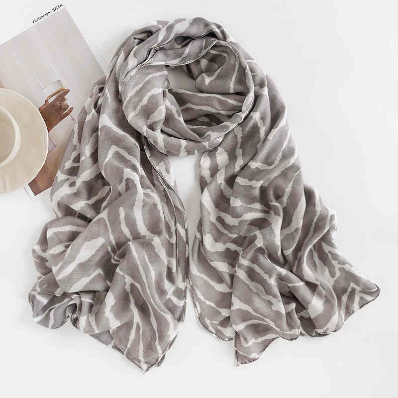 Summer new long thin scarf scarf fashion shawl zebra pattern scarf sunscreen long beach scarf scarf women