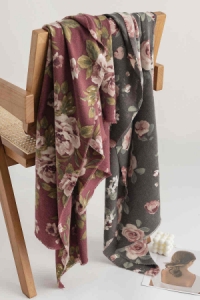Retro National Rose Print Scarf 2023 new ladies neck scarf idyllic imitation cashmere scarf