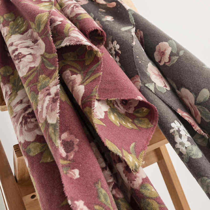 Retro National Rose Print Scarf 2023 new ladies neck scarf idyllic imitation cashmere scarf