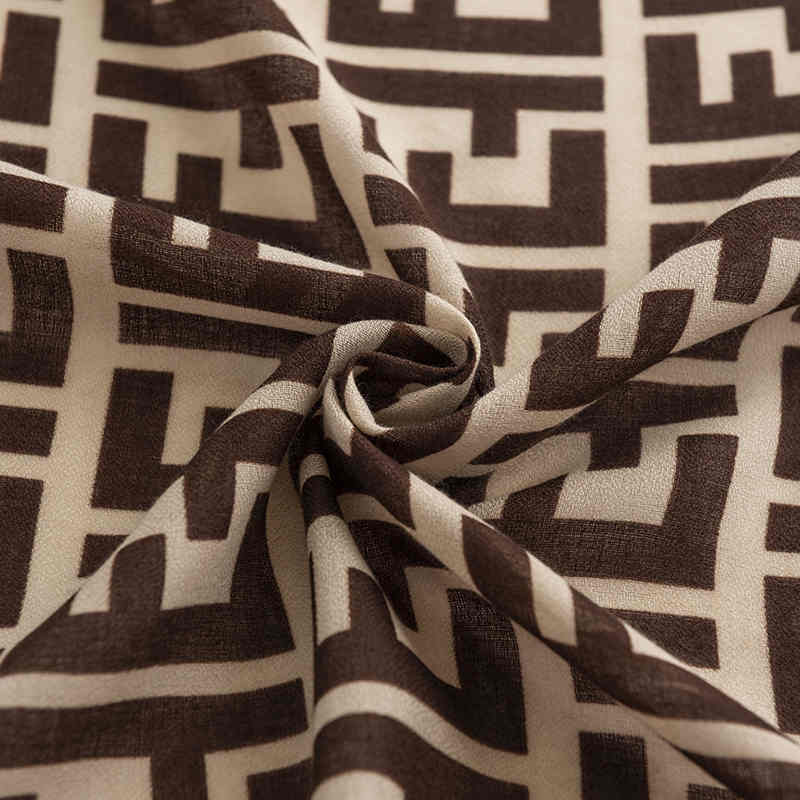Fashionable commuter letter F printed scarf female superior feeling lengthened plain cold shawl light luxury wind warm scarf