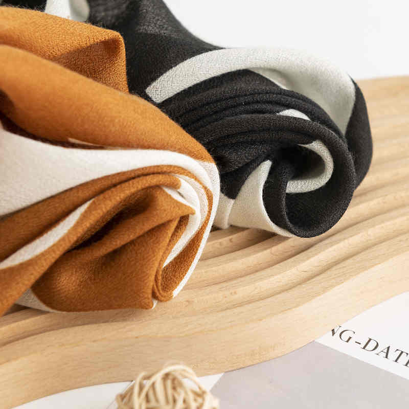 Camellia plain scarf fashion commuter printed neck scarf advanced feeling lengthening warm  cold shawl