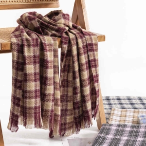 Checkerboard checkered scarf female fashion commuter imitation cashmere scarf simple business scarf warm winter shawl