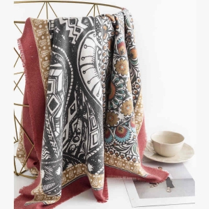 Retro national style printing twill imitation cashmere scarf auspicious pattern fashionable commuter shawl warm scarf