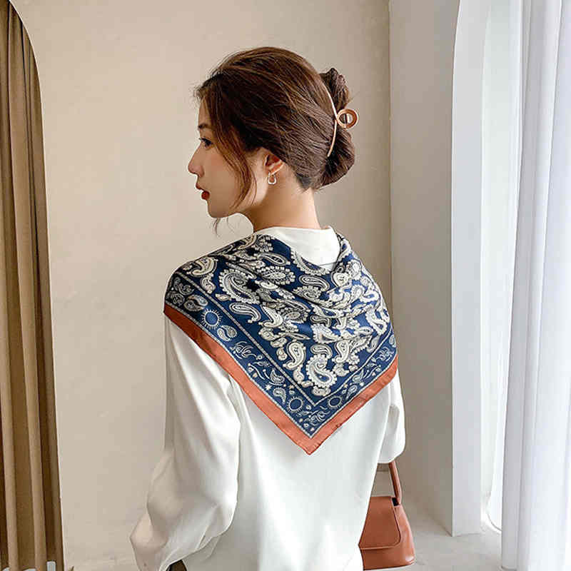 new style cashew flower pocket square scarf temperament fashion decorative scarf summer hair tie in scarves