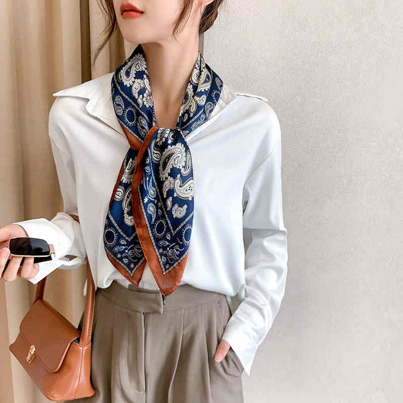 new style cashew flower pocket square scarf temperament fashion decorative scarf summer hair tie in scarves