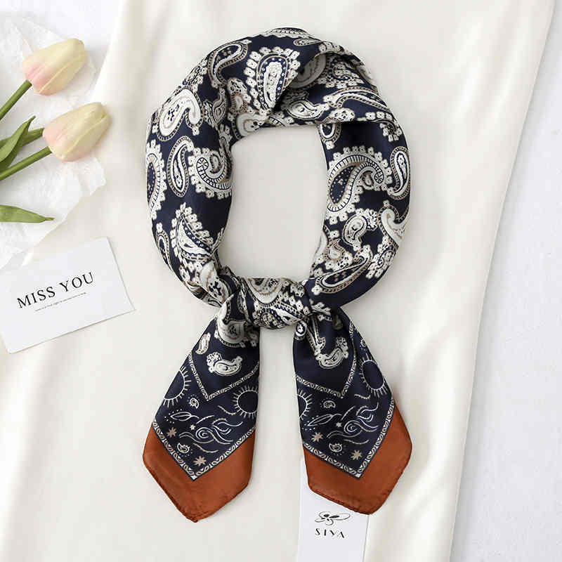 new style cashew flower pocket square scarf temperament fashion decorative scarf summer hair tie in scarves
