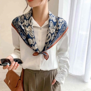 new style cashew flower pocket square scarf temperament fashion decorative scarf summer hair tie in scarves