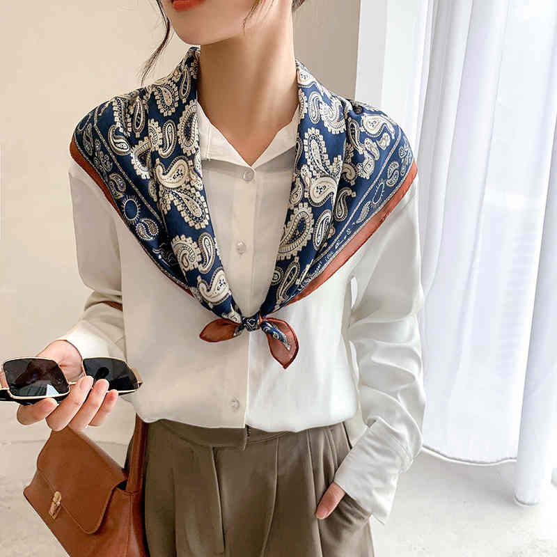 new style cashew flower pocket square scarf temperament fashion decorative scarf summer hair tie in scarves