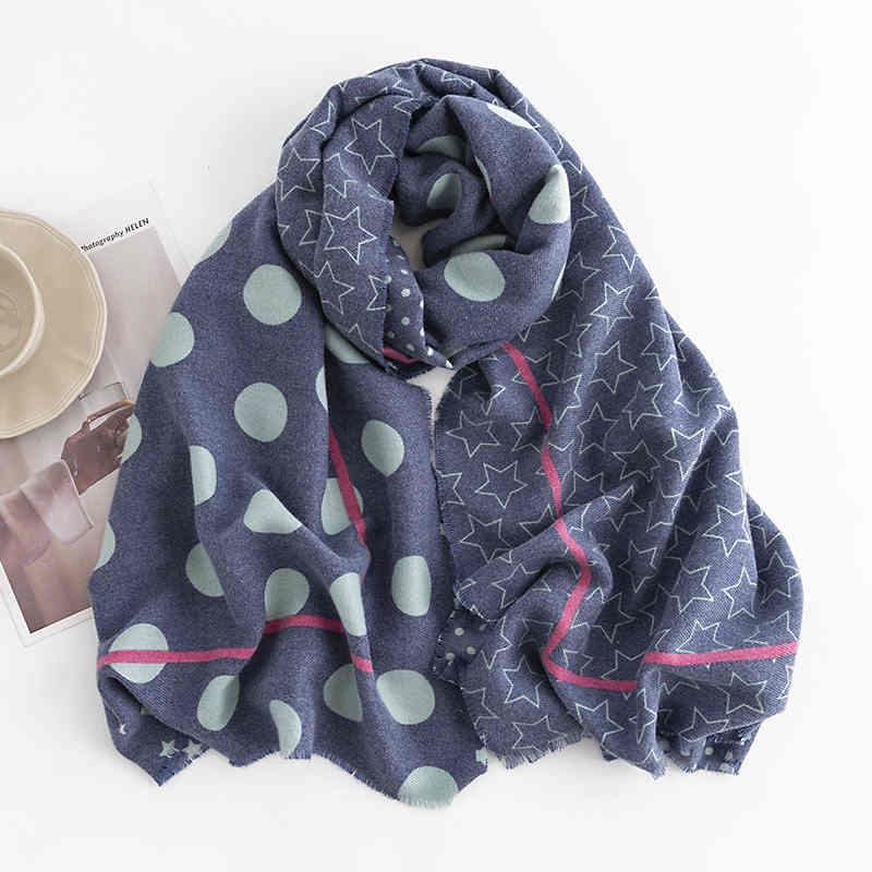 Polka dot printed imitation cashmere scarf female fashion commuter neck scarf senior sense shawl