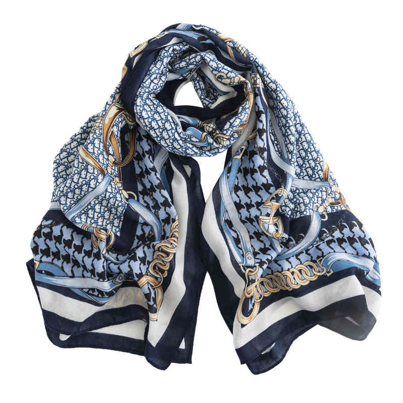 High sense the letter D plain printed scarf fashion commuter collar collars warm cold shawl