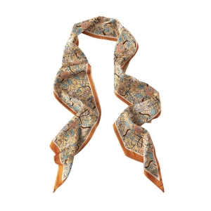 vintage printed long silk scarf wholesale thin spring summer elegant floral ribbon professional scarf